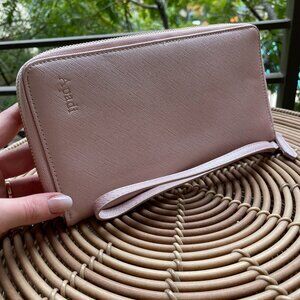 Apadi Pink metallic travel wallet